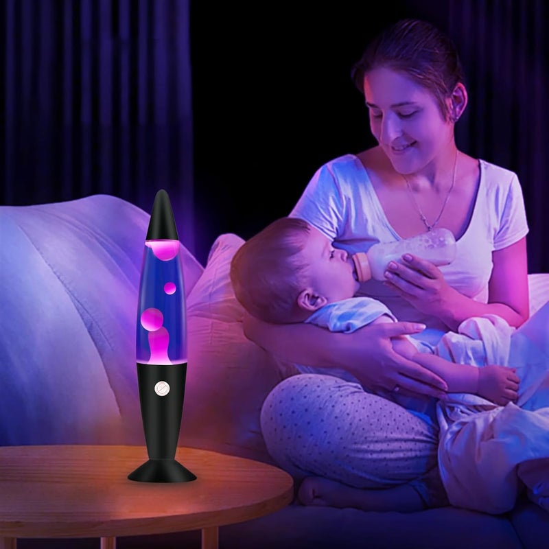 Vanful Store 16 Inches Purple Magma Lamp with White Wax Black Base Soothing Liquid Motion Lamp Home Decoration Bedroom Living Room Night Light for Adults Kids Boys Girls - Image 1